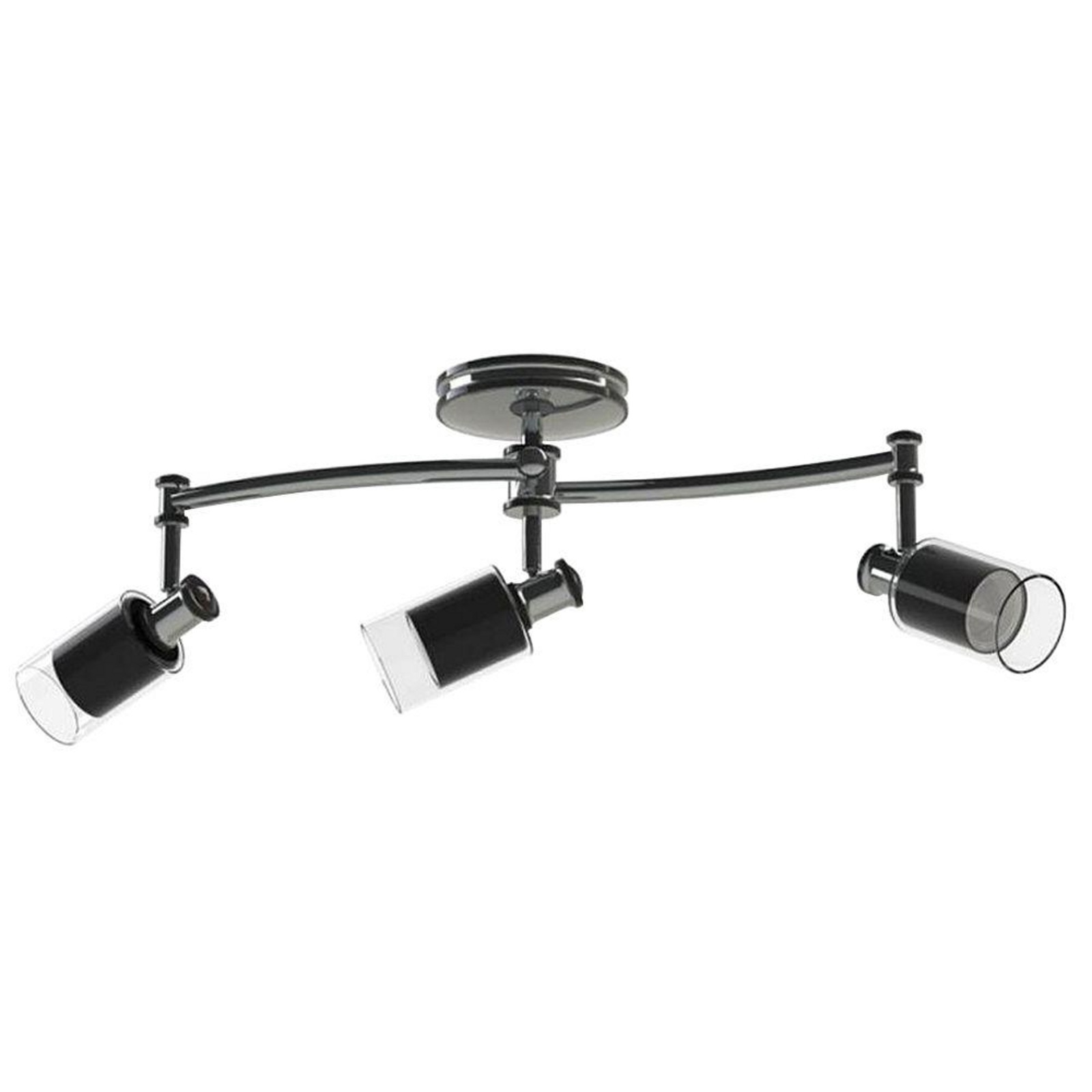 Hampton Bay Midnite 3 Light Directional Ceiling Track Fixture Chrome Picture 1 Of 2