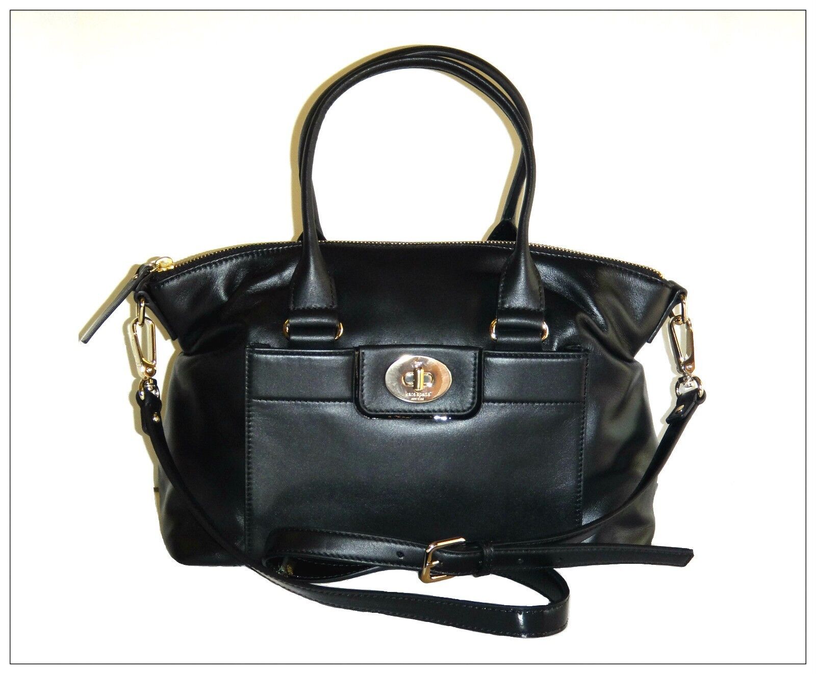 Kate Spade Hampton Rd Colette Black Leather Satchel Handbag Purse Picture 1 Of 5