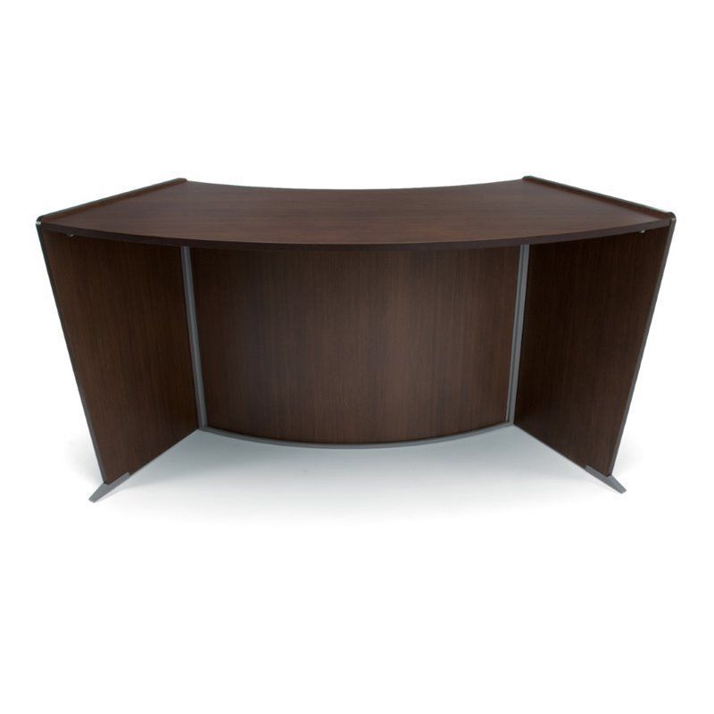 Ofm Marque Ada Wheelchair Accessible Curved Reception Desk In White Picture 2 Of