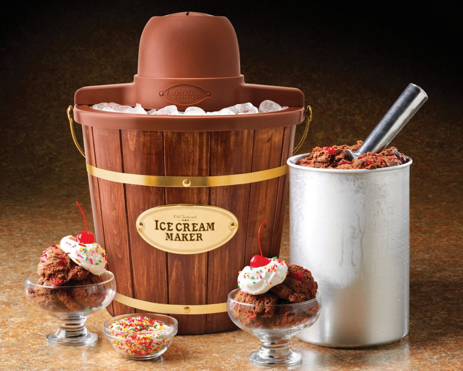 Nostalgia Electrics Icmp200wd Old Fashioned Wood Ice Cream Maker 2 Picture 1 Of 3