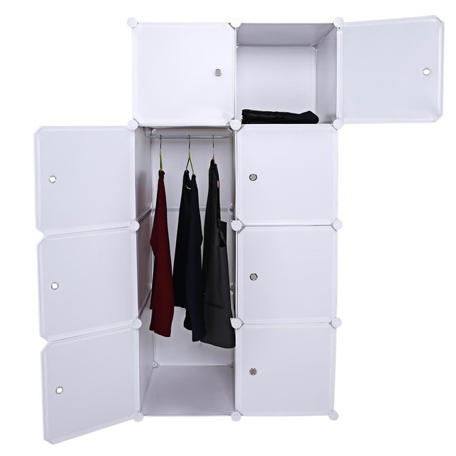 Portable 4tier Plastic Wardrobe Diy Closet Organizer Shelf Bedroom Portable 4tier Plastic Wardrobe Diy Closet Organizer Shelf Bedroom Armoire White