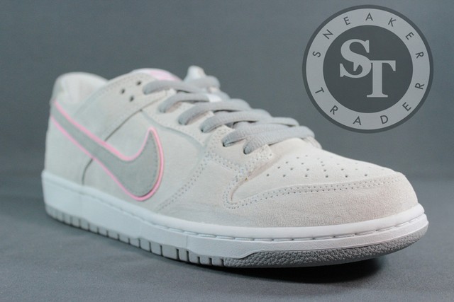 Nike SB Zoom Dunk Low Pro IW Mens Sz 10 White Perfect Pink Silver 895969 160 Nike SB Zoom Dunk Low Pro IW Mens Sz 10 White Perfect Pink Silver 895969 160