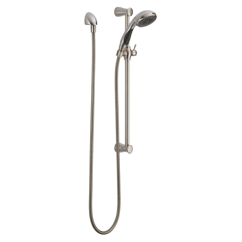 Delta Stainless Steel Finish Handheld Showerhead Faucet With Slide Delta Stainless Steel Finish Handheld Showerhead Faucet With Slide Bar 526542 Ebay