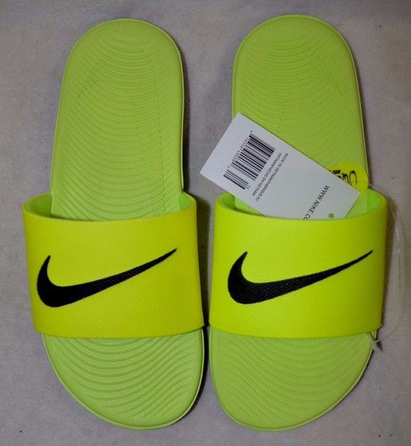 neon green nike sandals