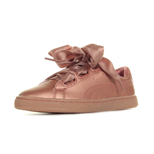 Chaussures Baskets Puma femme Basket Heart Copper Rose taille Rose Cuir Lacets Chaussures Baskets Puma femme Basket Heart Copper Rose taille Rose Cuir Lacets
