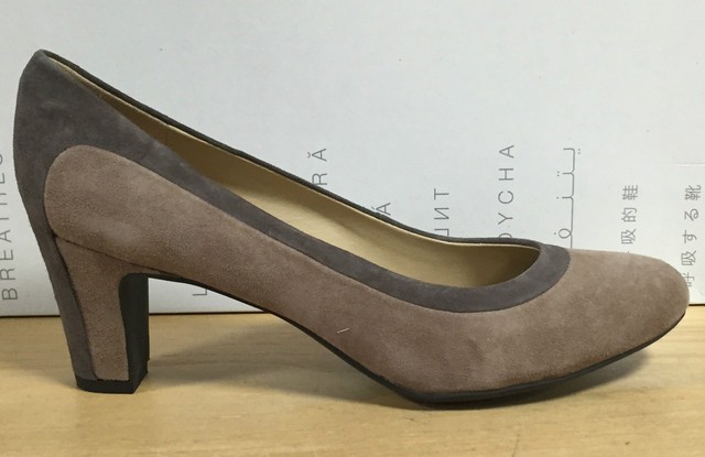 GEOX SCARPE DONNA DECOLTE' IN CAMOSCIO TAUPE E GRIGIO TACCO MEDIO LINEA MARILENE GEOX SCARPE DONNA DECOLTE' IN CAMOSCIO TAUPE E GRIGIO TACCO MEDIO LINEA MARILENE