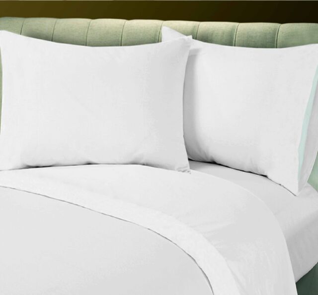 6 White Hotel Linen Twin Size Flat Sheets 66x110 Percale Cvc T180 6 New White Hotel Linen Twin Size Flat Sheets 66 X110 Percale Cvc T180