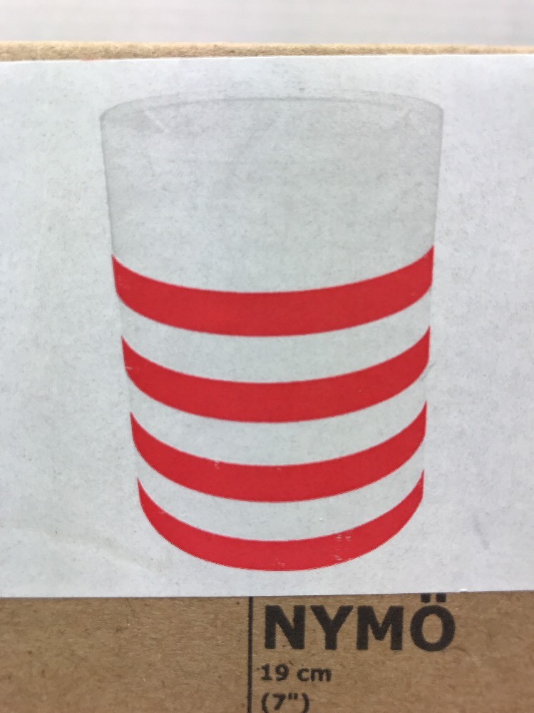 Ikea Nymo Lamp Shade White With Red Stripes 7 19 Cm Picture 1 Of 5