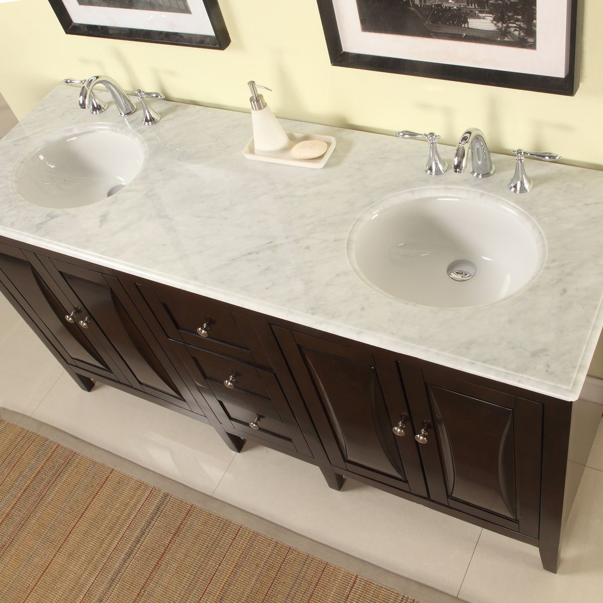 68 0269w Transitional Bathroom Vanity Marble Stone Top Single Brand New Lowest Price