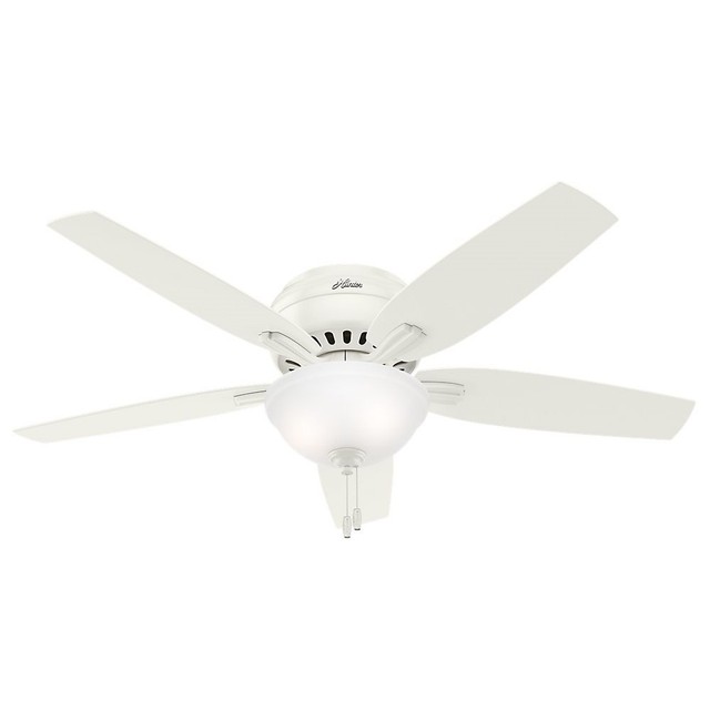 Hunter 53313 52 In Newsome White Ceiling Fan With Light Hunter 52 Newsome White Ceiling Fan With Light