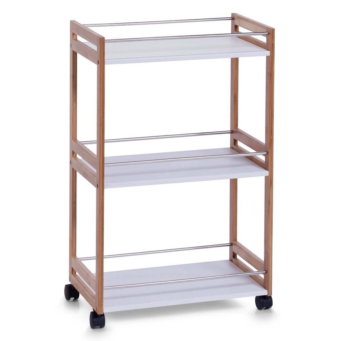 Zeller 18633 Bathroom Cabinet On Wheels Bamboo Medium Density Brand New T
