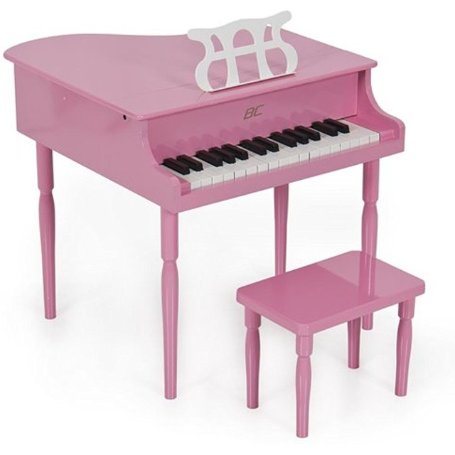 Pink Childs Wood Toy Grand Piano With Bench Kids 30 Key Pink Childs Wood Toy Grand Piano W Bench Kids 30 Key