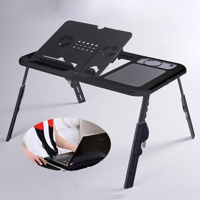 Foldable Laptop Desk Sofa Stand Tray Table W Usb Cooling Fans Black Foldable Laptop Desk Sofa Stand Tray Table W Usb Cooling Fans Black For Comfort