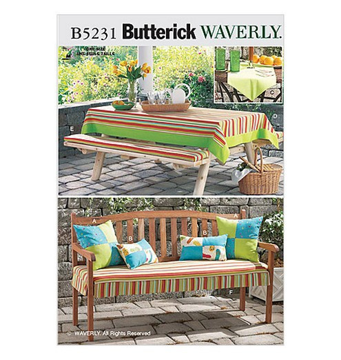 Sew Make Erick B5231 Waverly Sewing Pattern Outdoor Cushions Sew Make Erick B5231 Waverly Sewing Pattern Outdoor Cushions Tablecloths Ebay