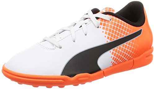 Puma Evospeed 5.5 Tt Jr Scarpa da Calcio Bianco/Nero/Shocking Orange 11 J Puma Evospeed 5.5 Tt Jr Scarpa da Calcio Bianco/Nero/Shocking Orange 11 J