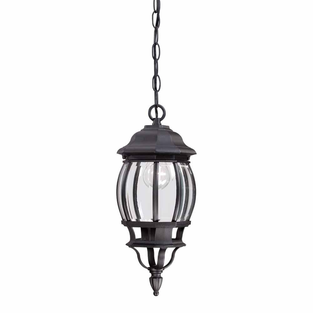Hampton Bay 1 Light Black Clear Glass Weather Resistant Outdoor Picture 1 Of