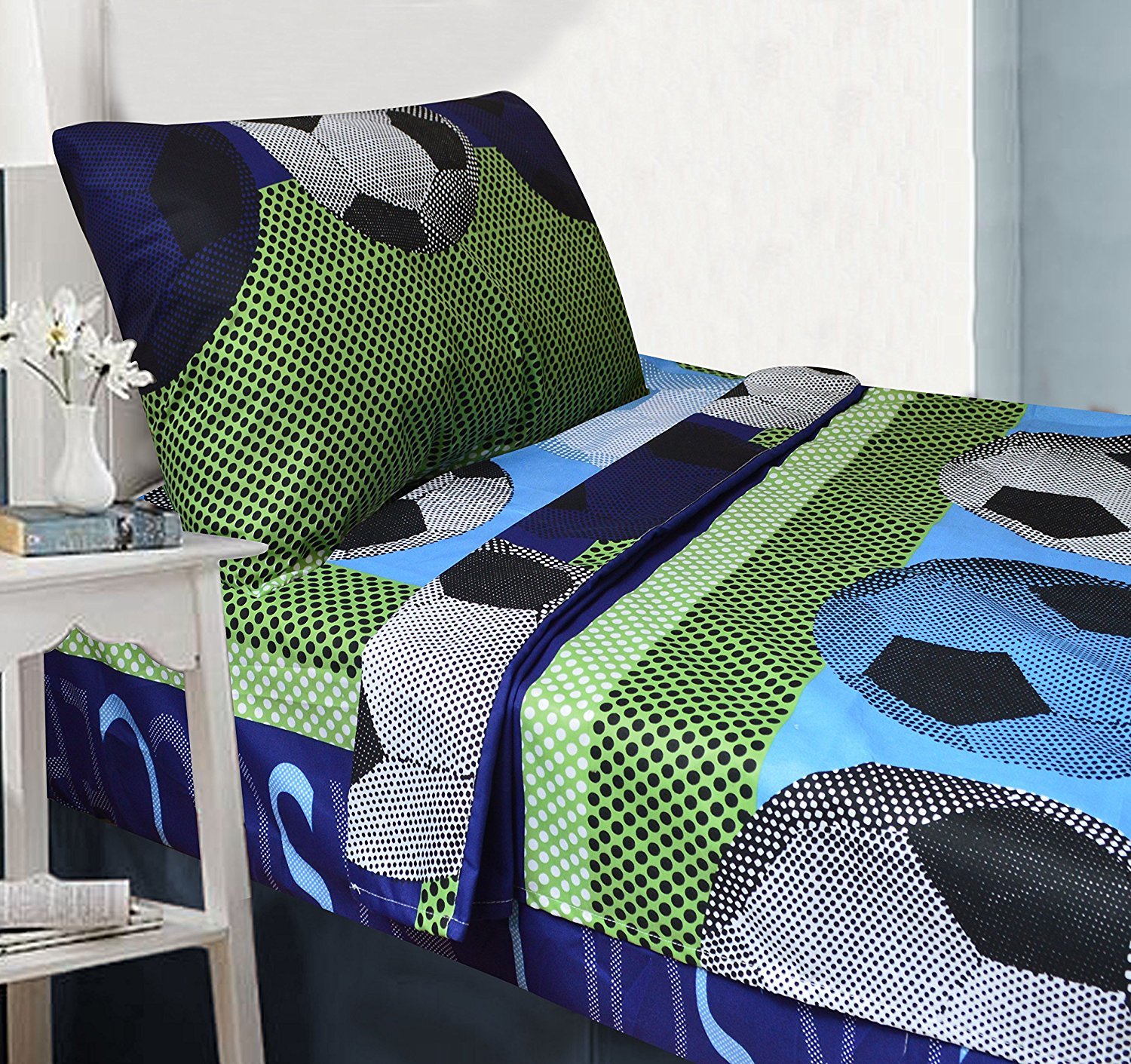 Bed Sheet Set Soccer Football Full Size Boys 4 Piece Soft Polyester Bedding Bed Sheet Set Soccer Football Full Size Boys 4 Piece Soft Polyester Bedding