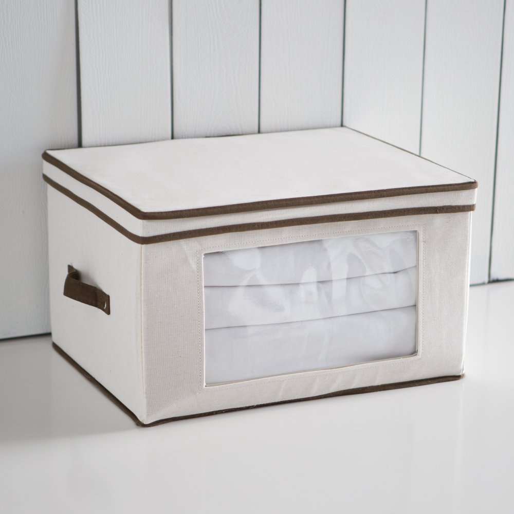 Honey Can Do Natural Canvas Window Storage Chest Large Picture 1 Of 7