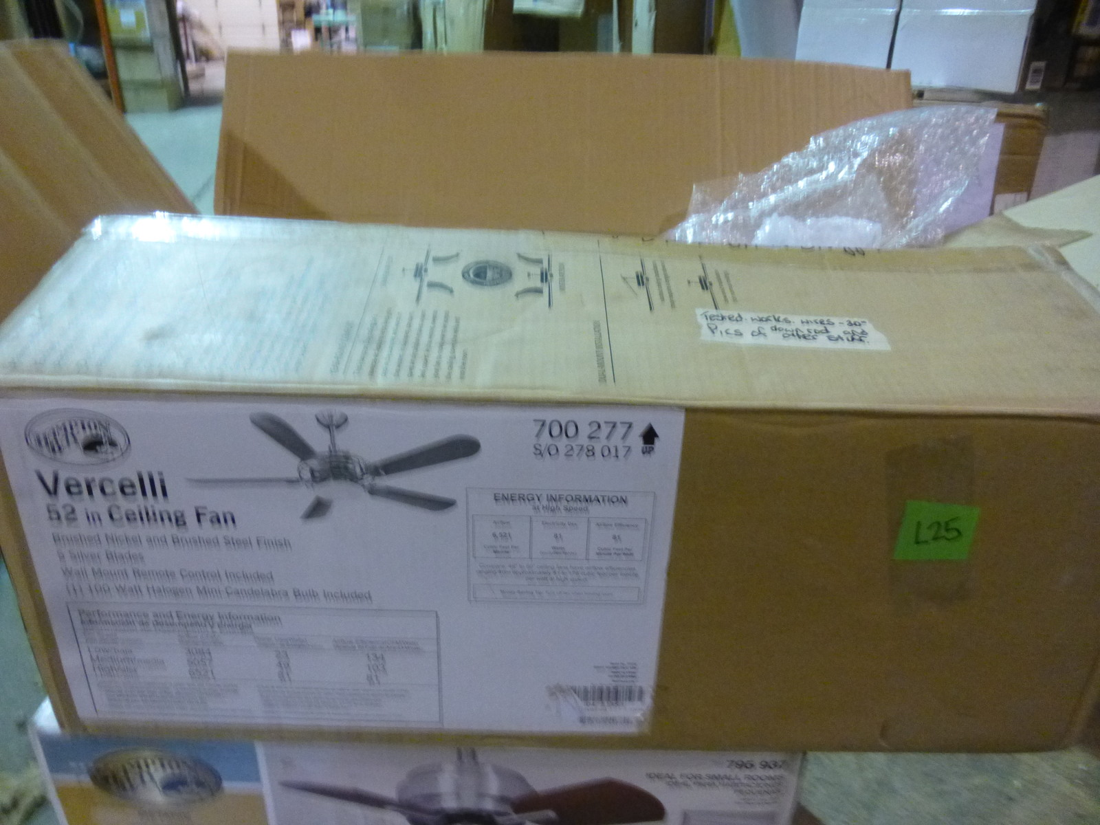 Hampton Bay Vercelli 52 In Brushed Nickel Steel Ceiling Fan Picture 1 Of 10