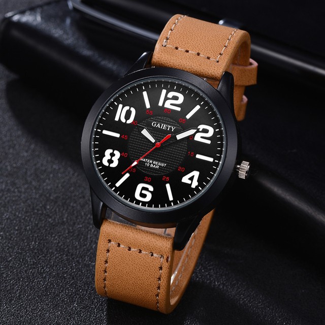 Fashion Men Sport Military Og Quartz Wrist Watch Leather Belt Fashion Men Sport Military Og Quartz Wrist Watch Leather Belt Table Watches Coffee