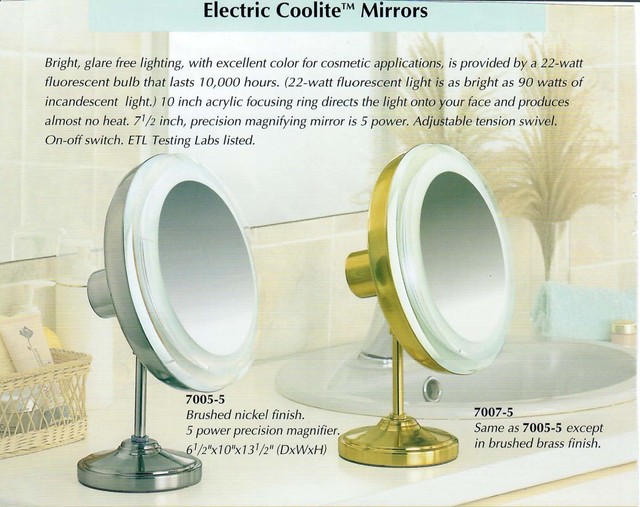 Rialto Beauty S 5x Magnifier Illuminated Table Mirror Brushed Rialto Beauty S 5x Magnifier Illuminated Table Mirror Brushed Nickel