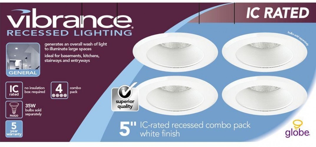 Globe Electric 5 Ic Rated Ridged Baffle Spotlight Recessed Lighting 2