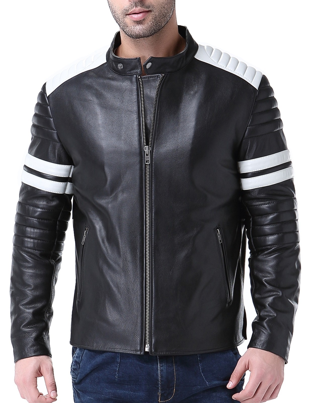 Airborne Leathers Men S Motor Cycle Cow Leather Jacket Cool Picture 1 Of 7