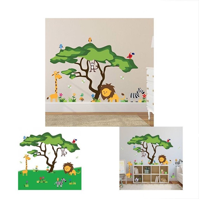 Timber Artbox Cute Animals In The Jungle Wall Decals Giant Bright Cute Animals In The Jungle Wall Decals Giant Bright Stickers To Put Smile On