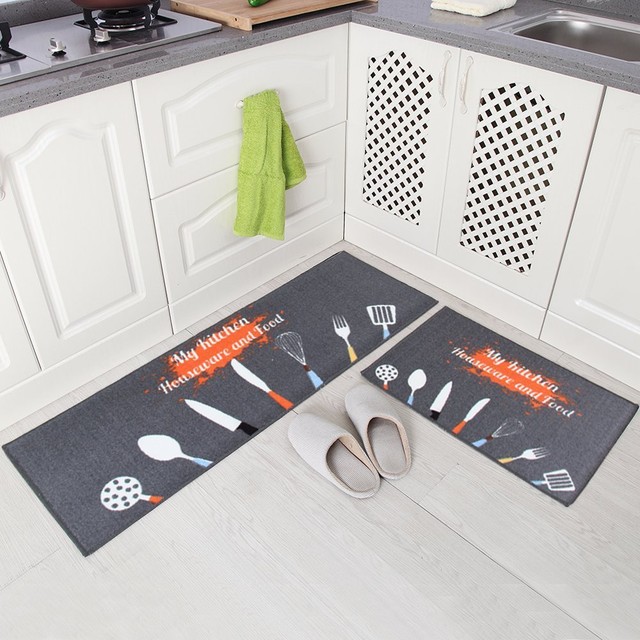 2 Non Slip Kitchen Floor Mat Rubber Backing Doormat Runner Rug Carvapet 2 Piece Non Slip Kitchen Mat Rubber Backing Doormat Runner Rug 5r0