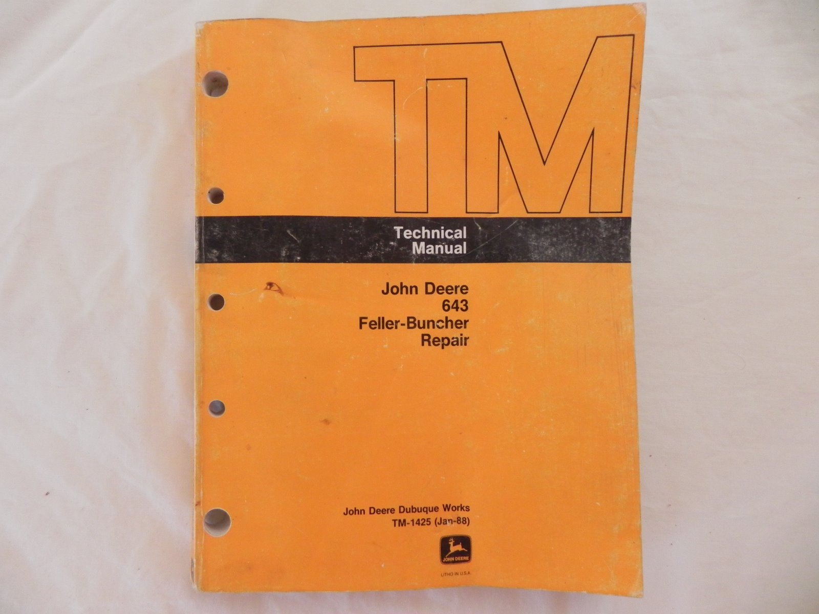 item 3 John Deere 643 Feller Buncher Repair Technical Manual TM-1425 -John Deere 643 Feller Buncher Repair Technical Manual TM-1425
