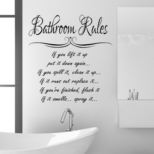 Bathroom Rules Wall Sticker Quote Funny Vinyl Decal Graphic Transfer Bathroom Rules Wall Sticker Quote Funny Vinyl Decal Graphic Transfer Mural Art