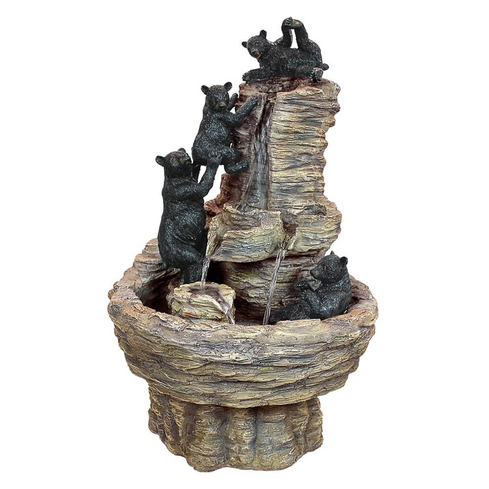 Design Toscano 27 Rocky Mountain Splash Black Bears Garden Fountain Picture 1 Of