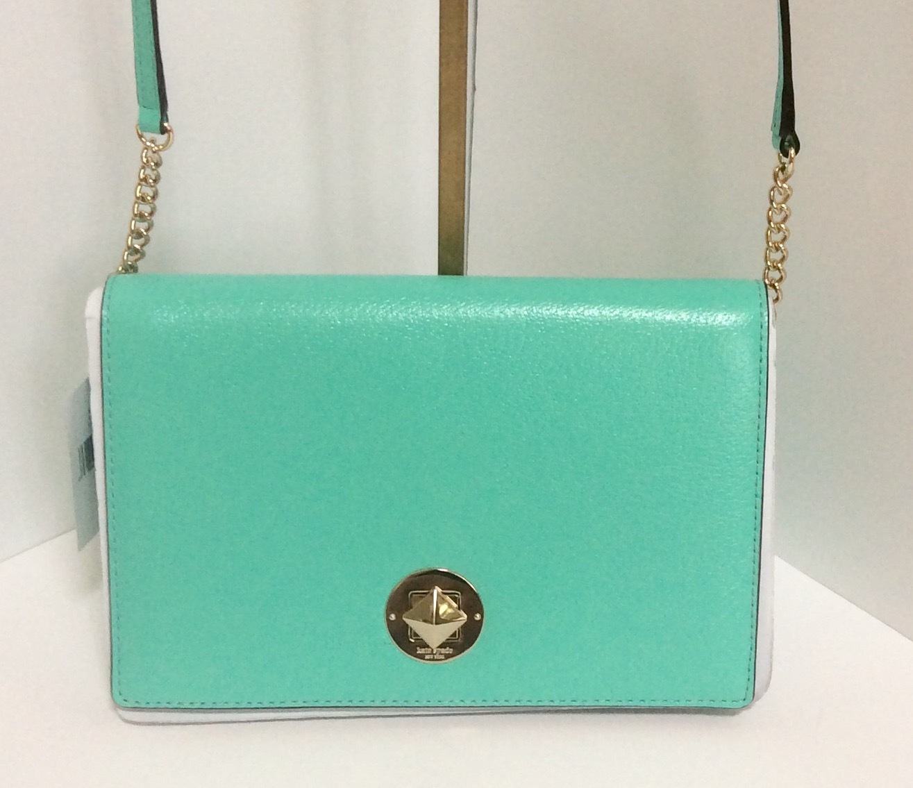 Kate Spade Grand Street Calico Crossbody Atoll Blue Turquoise Picture 1 Of 9
