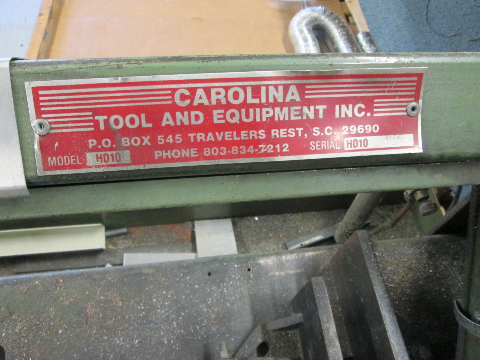 Carolina Hd10 Band Saw Instruction Manual