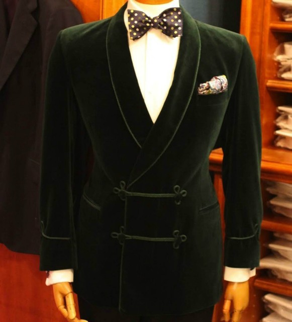 Men Elegant Luxury Stylish DESIGNER Green Smoking Jacket Party Wear