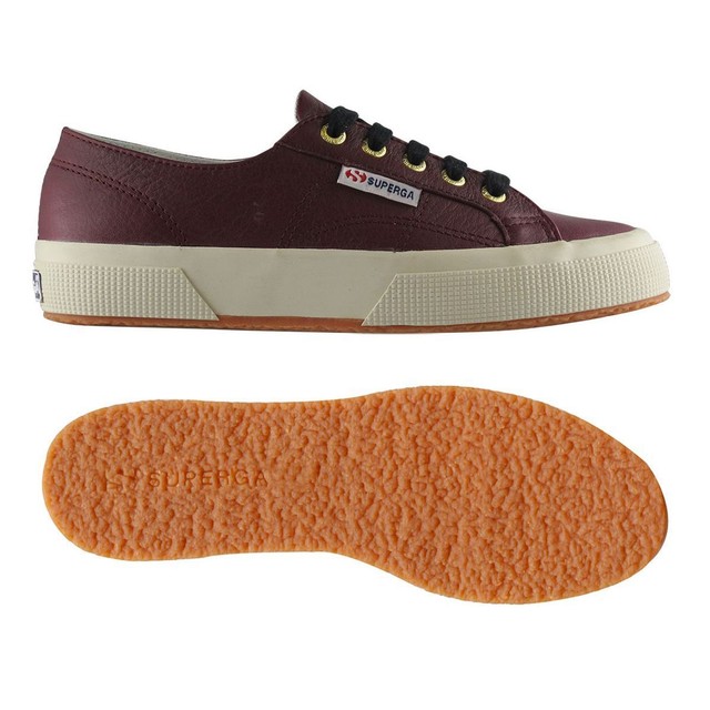 SUPERGA 2750 FGLW Sneaker DONNA vera PELLE SCARPE Aut/Inv BORDEAUX casual A77cby SUPERGA 2750 FGLW Sneaker DONNA vera PELLE SCARPE Aut/Inv BORDEAUX casual A77cby