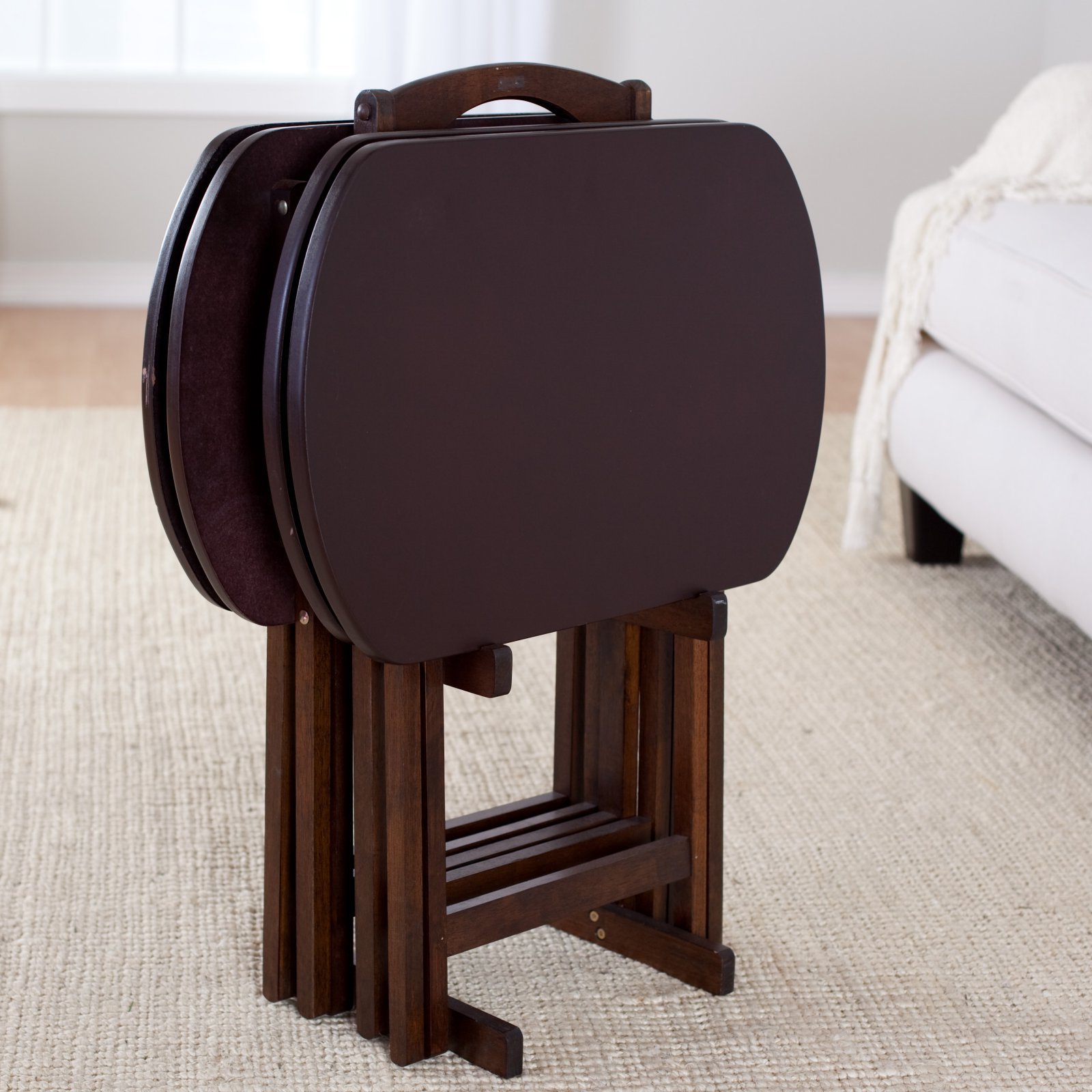 Winsome 5 Pc. Oblong TV Table Set - Walnut | eBay Winsome 5 Pc. Oblong TV Table Set - Walnut | eBay