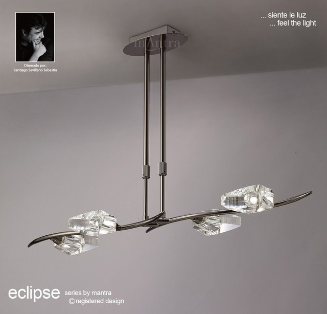 Mantra Lighting M1456bc Eclipse Pendant 4 Light Bar Black Chrome Mantra Eclipse Black Chrome 4 Light Bar Ceiling M1456bc