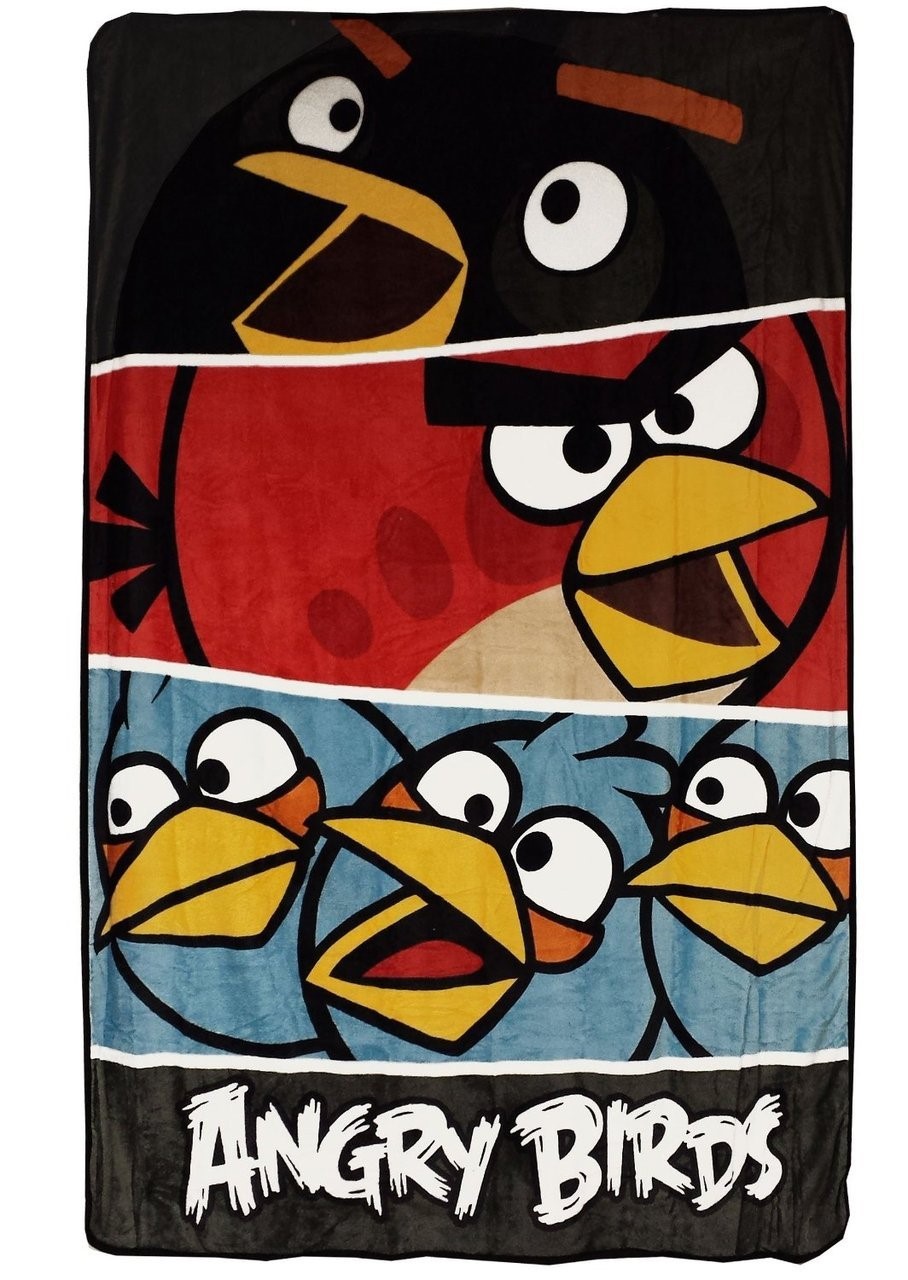 Angry Birds Twin Plush Blanket Game Bedding Bold Colors Bed Picture 1 Of