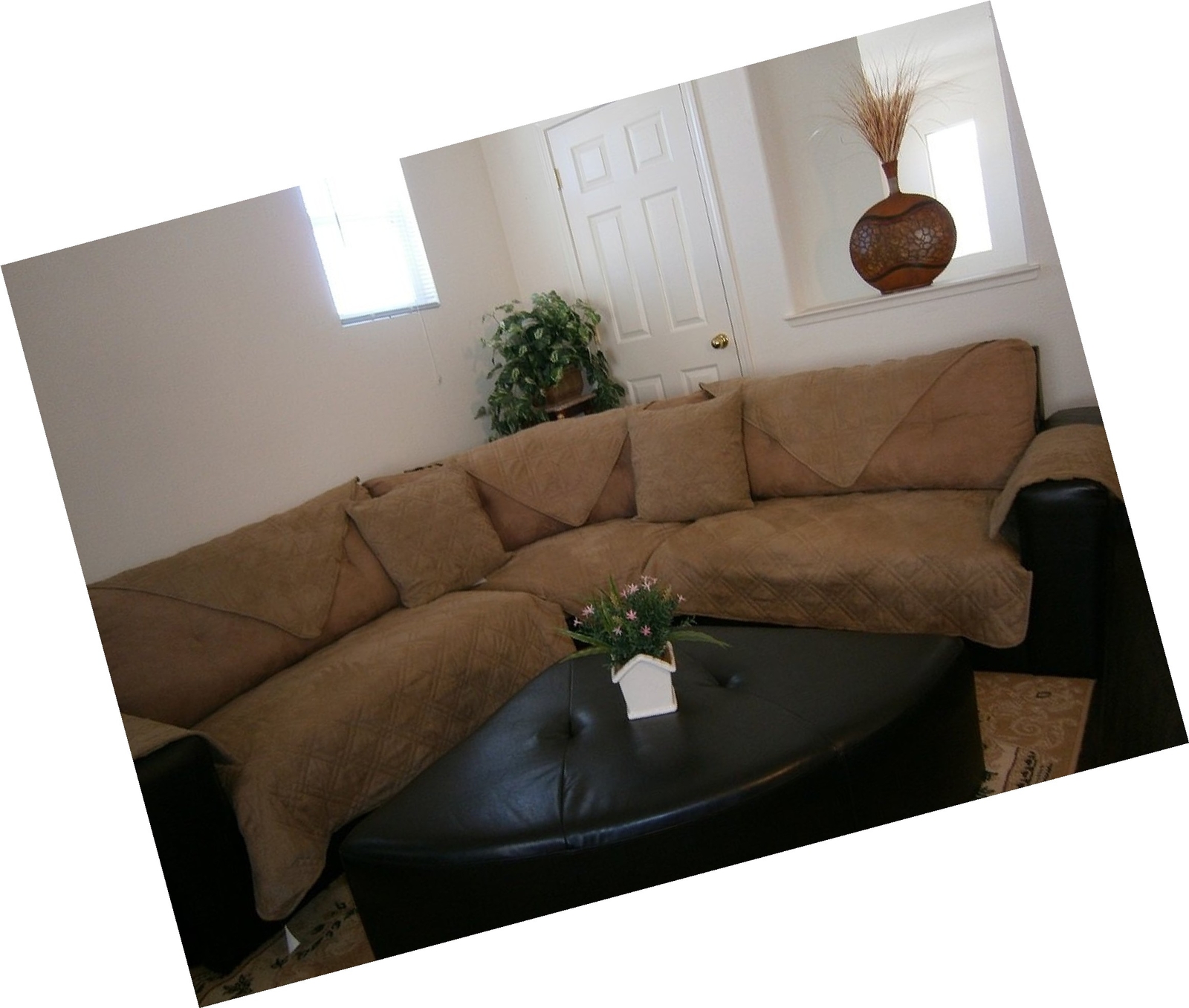 Quilted 35x82 Peat Bonded Or Classic Micro Suede Sectional Sofa Brand New T