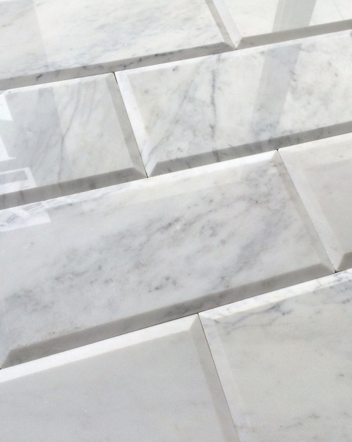 Carrara White 6x12 Polished Beveled Marble Tile Wall Backsplash Carrara White 6x12 Polished Beveled Marble Tile Wall Backsplash Kitchen Bath