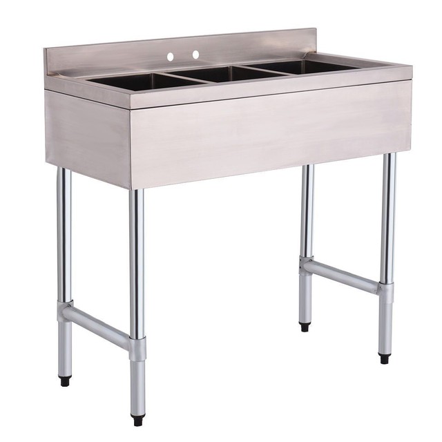 Three Compartment Stainless Steel Commercial Kitchen Bar Sink Three Compartment Stainless Steel Commercial Kitchen Bar Sink
