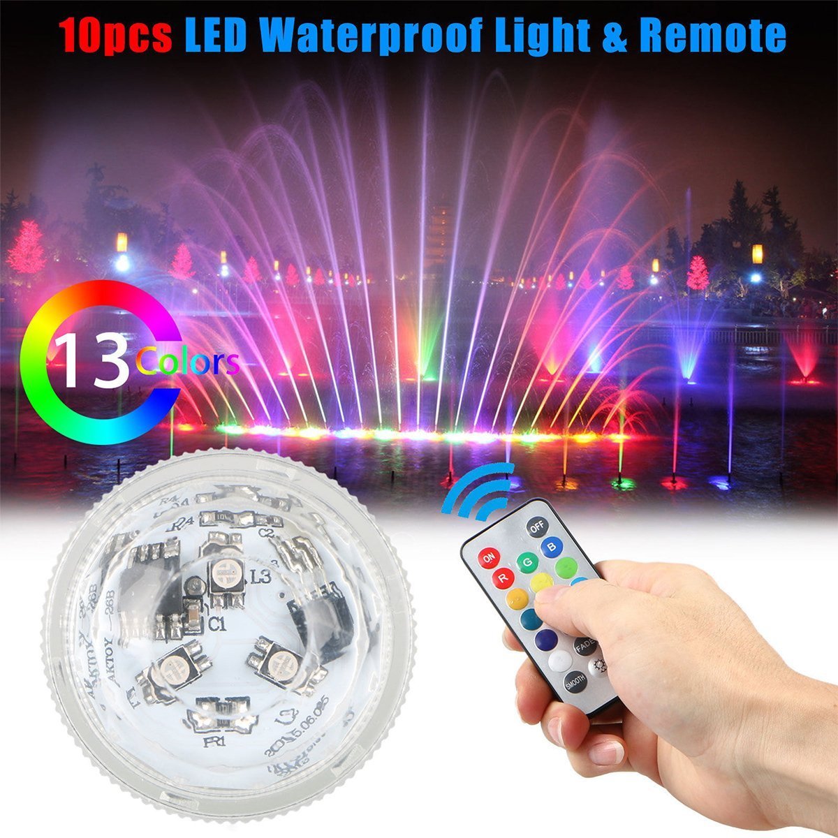 Swimming Pool Light Rgb Led Bulb Remote Control Underwater Color Picture 1 Of 11