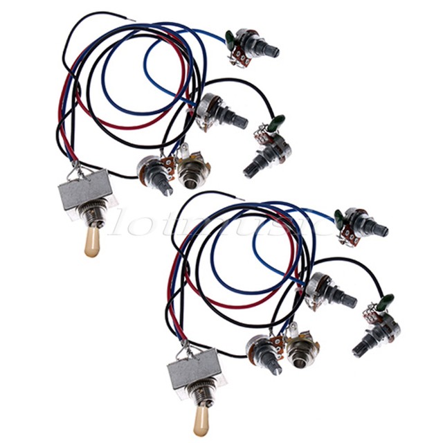 2 Sets Guitar Wiring Harness Prewired 2v 2t 4 500k Pots For Gibson 2 Pcs Guitar Wiring Harness Kit Prewired Pickup Volume Tone 4 500k Pots