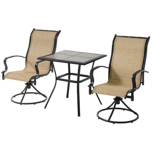 3 Piece Garden Bistro Set Outdoor Patio Square Coffee Table With 2 3 Piece Garden Bistro Set Outdoor Patio Square Coffee Table With 2 Swivel Chairs Ebay