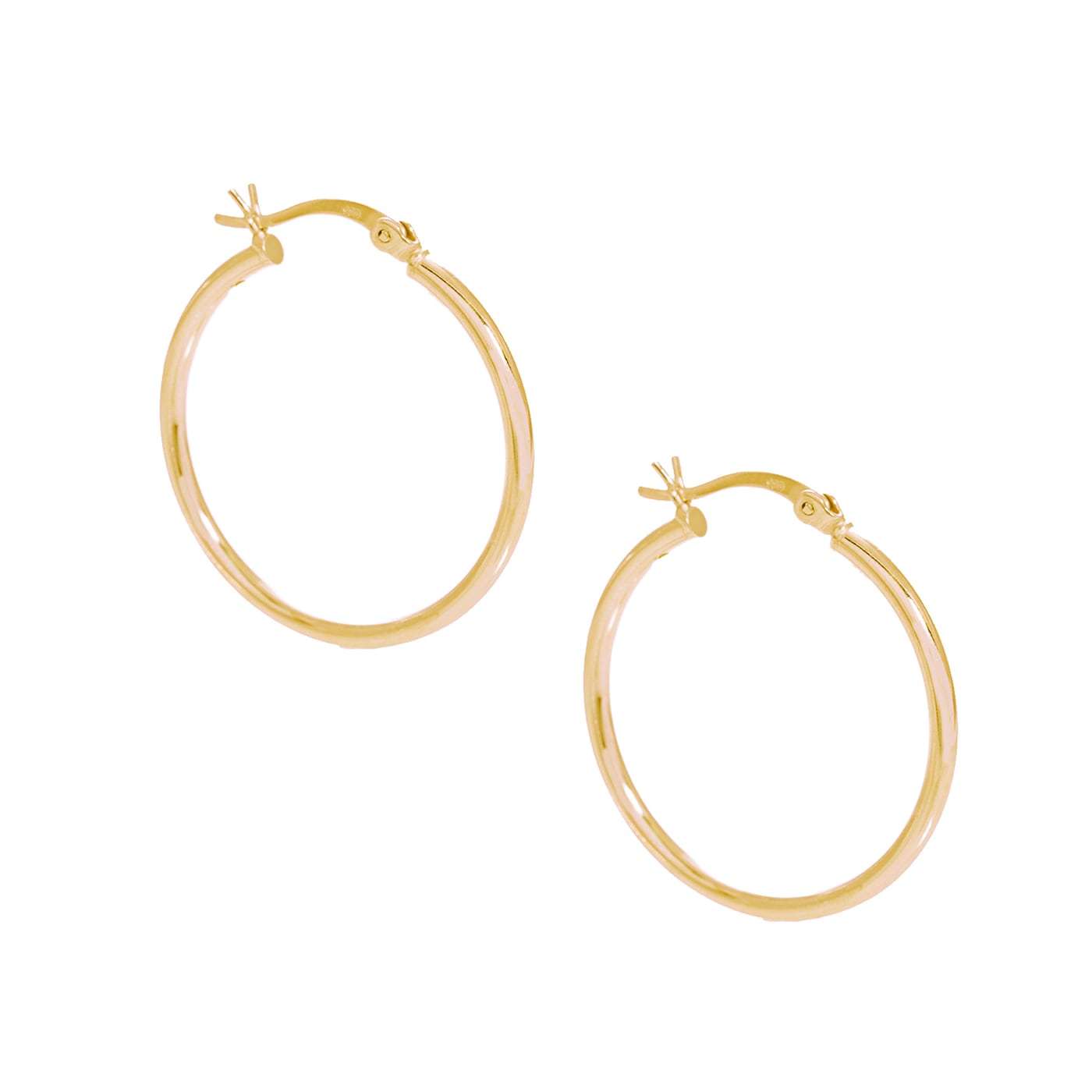 Pori 18k Gold Plated Sterling Silver 30 Millimeter Hoop Earrings Ebay Picture 1 Of 5