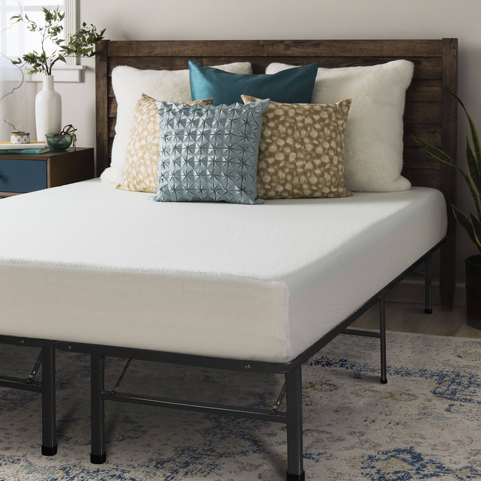 8 Inch King Size Bed Frame And Memory Foam Mattress Set 8 Inch King Size Bed Frame And Memory Foam Mattress Set Hypoallergenic Sleep