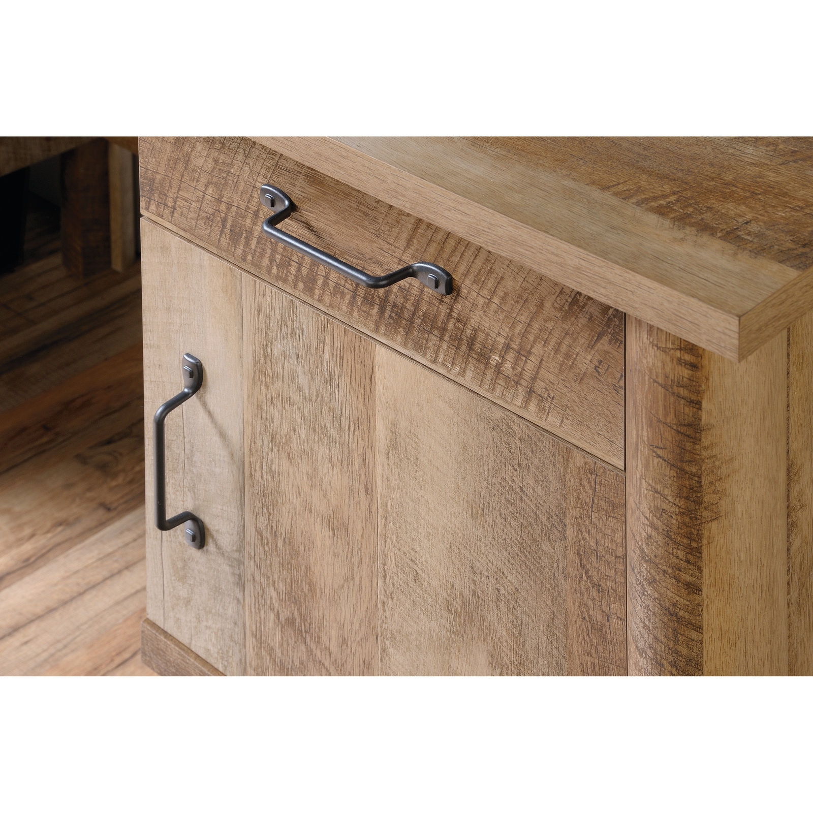 Writing Computer Desk Drawer Craftsman Oak Wooden Storage Cabinet 4