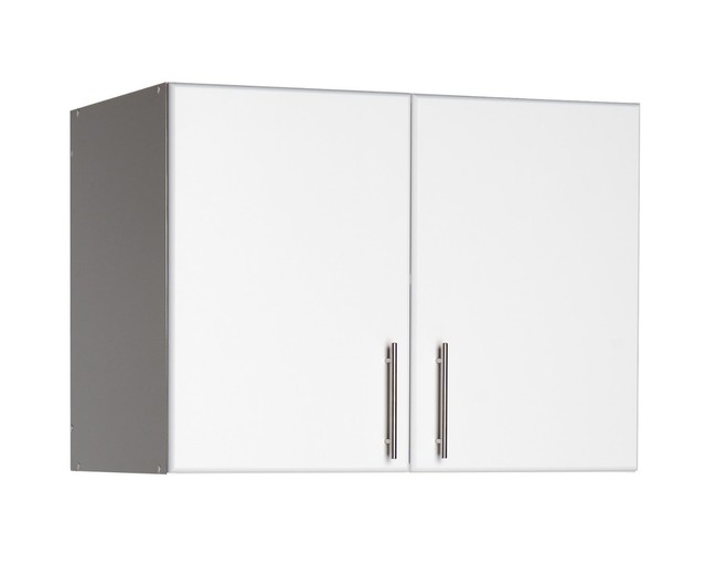 Prepac Elite 32 Inch Stackable White Laminate Wall Wood Storage 32 Wide Laundry Garage Wall Mount Storage Cabinet New