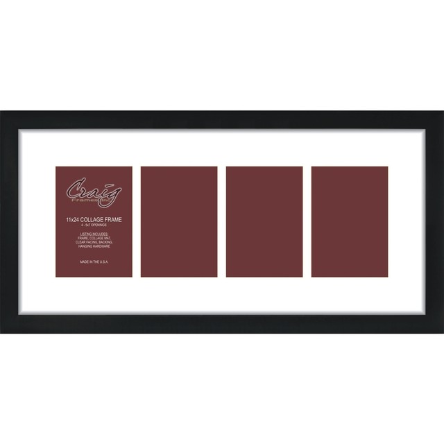 Craig Frames 1wb3bk 11 By 24 Inch Black Picture Frame Single White Craig Frames 1wb3 Contemporary 4 Photo Collage Frame With 5x7 Openings